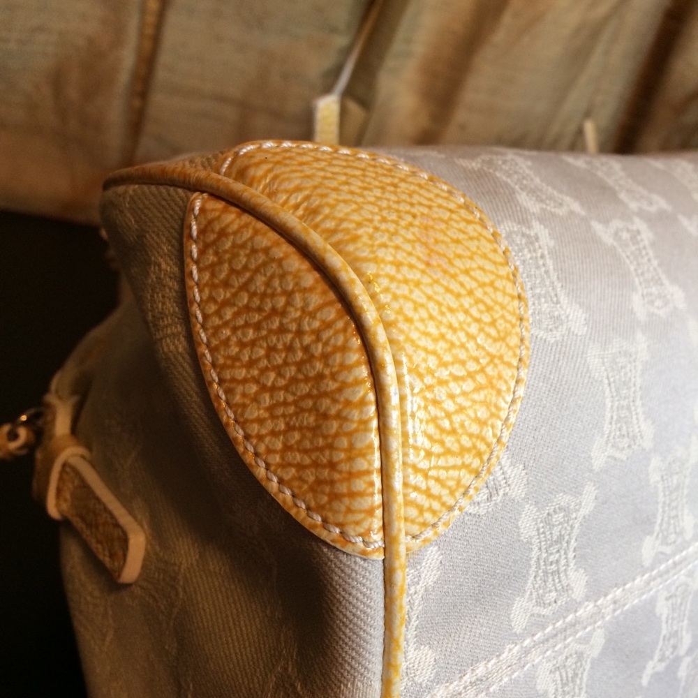 SOLD!!!! Celine Pale Blue Canvas w/Light Yellow Trim/Handle - Picture 11 of 15
